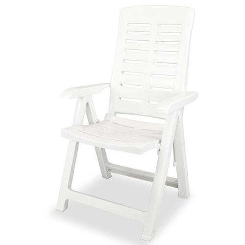 Havelænestole 6 stk. plastik hvid