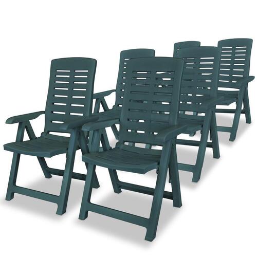 Havelænestole 6 stk. plastik grøn