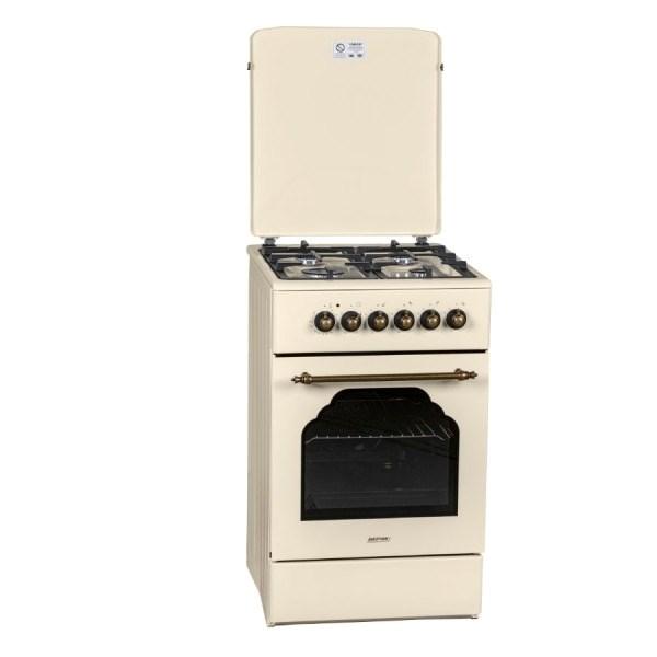 Gaskomfur med elektrisk ovn MPM 50 cm - creme