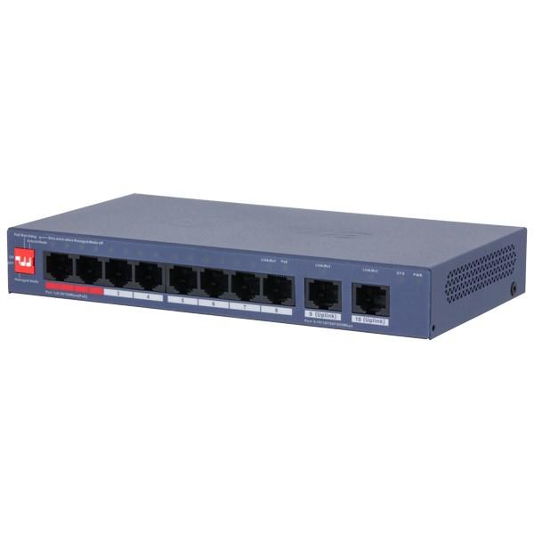 10-Port Cloud Managed (Web/APP-administration) Desktop Switch med 8-Port PoE 110W, 2-ports 1Gbps upl