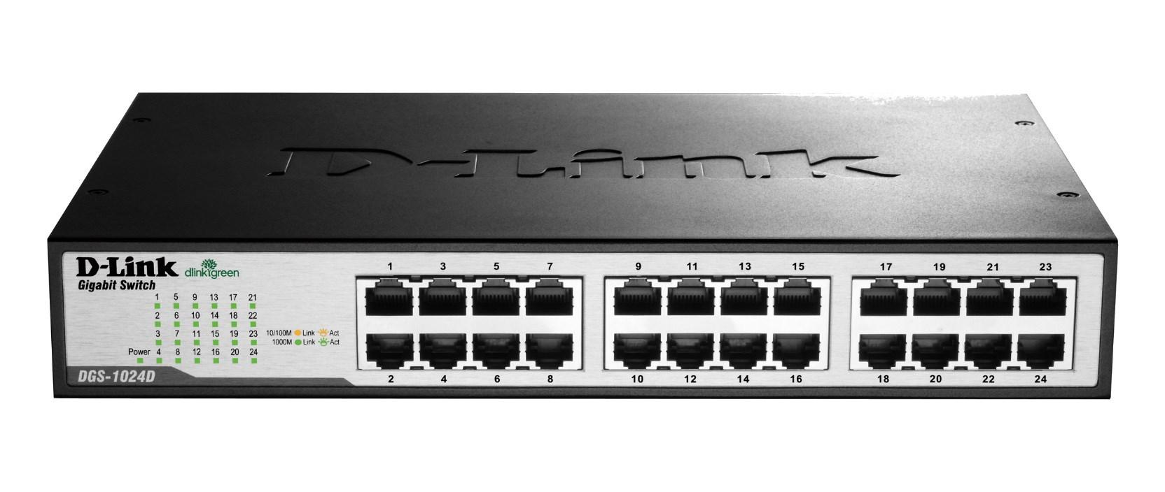 Netværksswitch D-Link DGS-1024D – 24-port Gigabit, unmanaged