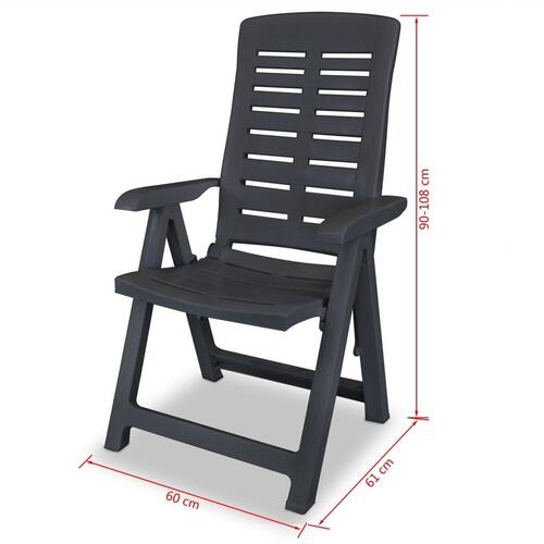 Havelænestole 4 stk. plastik antracitgrå