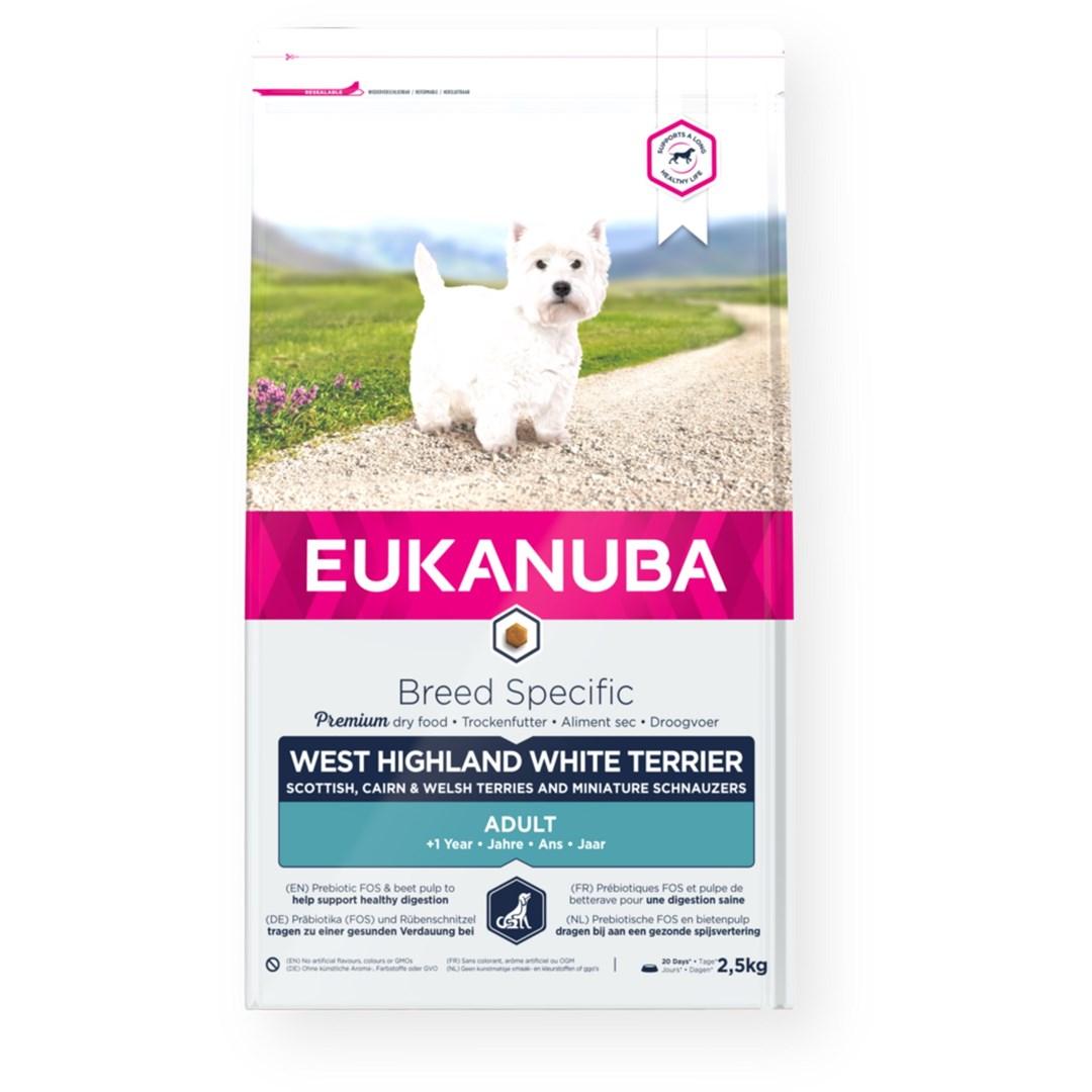 Hundefoder Eukanuba Breed Specific Adult kylling & kalkun 2,5 kg billede