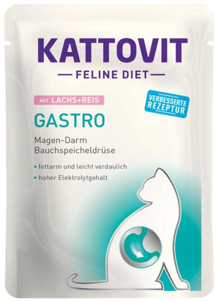 Vådfoder til kat – Kattovit Feline Diet Gastro, laks med ris, 85 g