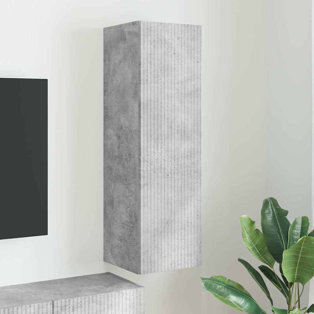Tv Vægskab Vægmonteret Konstrueret Træ - Betongrå / 30 x 31 x 100 cm