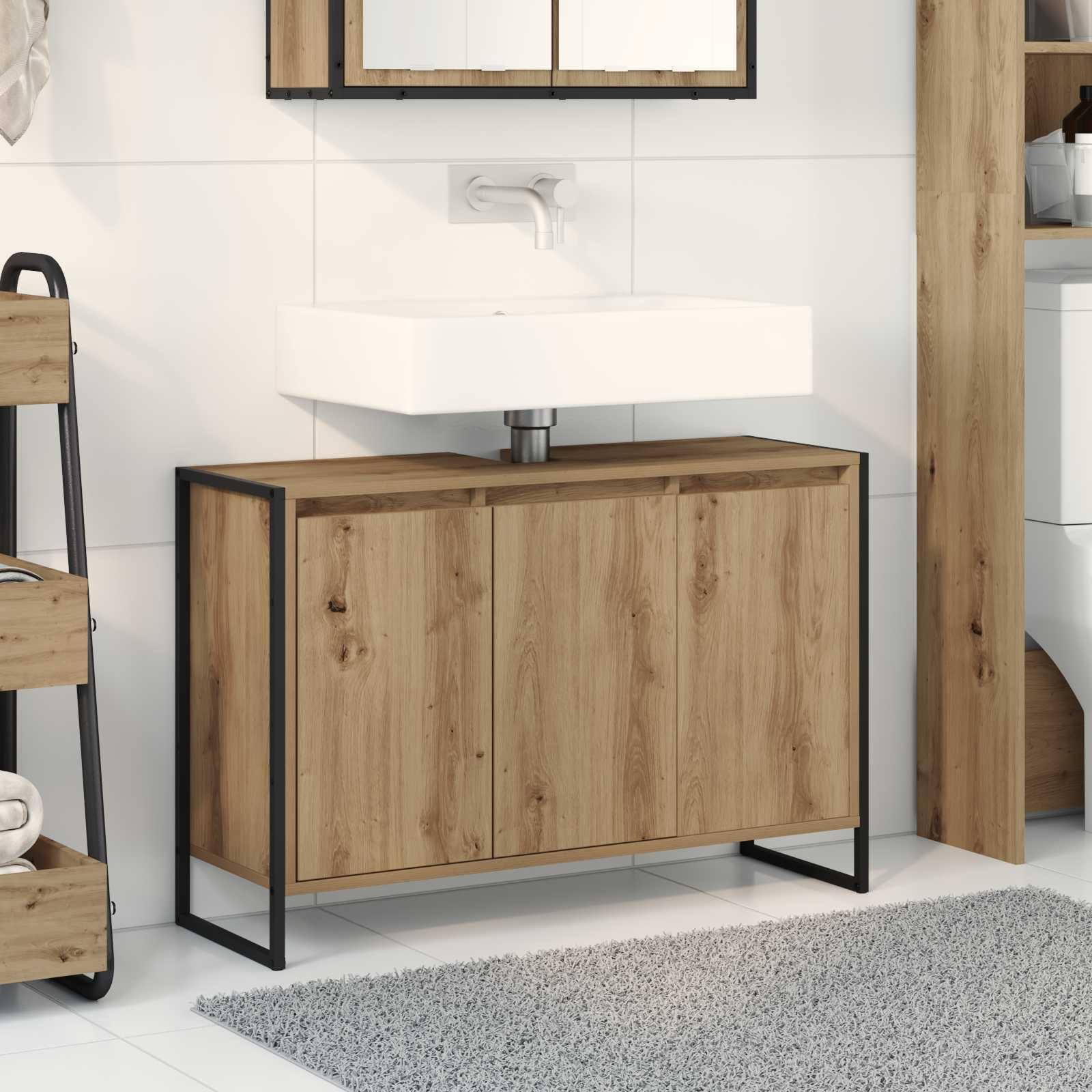 Badeværelsesskab Artisan eg 90 x 30 x 60 cm Konstrueret træ