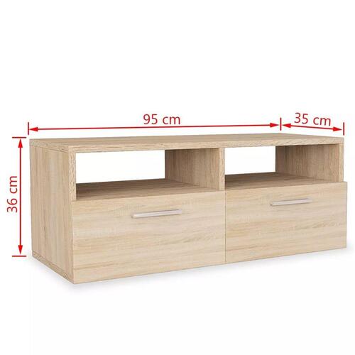 Tv-borde 2 stk. 95x35x36 cm konstrueret træ egetræsfarve