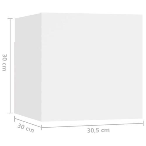 Sengeskabe 2 stk. 30,5x30x30 cm hvid