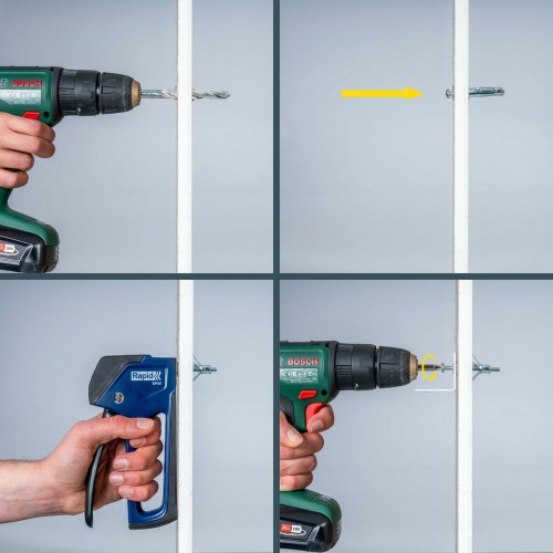 Rawlplugs til gips Rapid Ø 8 x 46 mm med skrue M4 x 58 mm - metal, 10 stk.