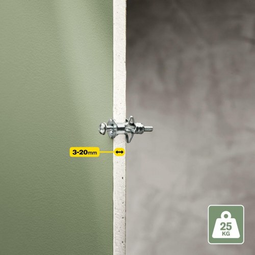 Rawlplugs til gips Rapid Ø 8 x 46 mm med skrue M4 x 58 mm - metal, 10 stk.