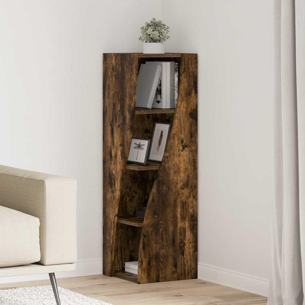 Hjørneskab 25,5x25x102cm Konstrueret Træ - Røget eg / 32x32x102cm