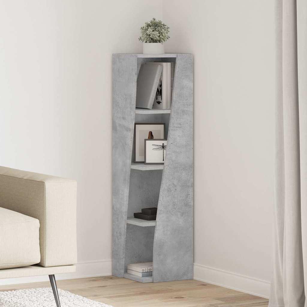 Hjørneskab 25,5x25x102cm Konstrueret Træ - Betongrå / 27,5x27x102cm