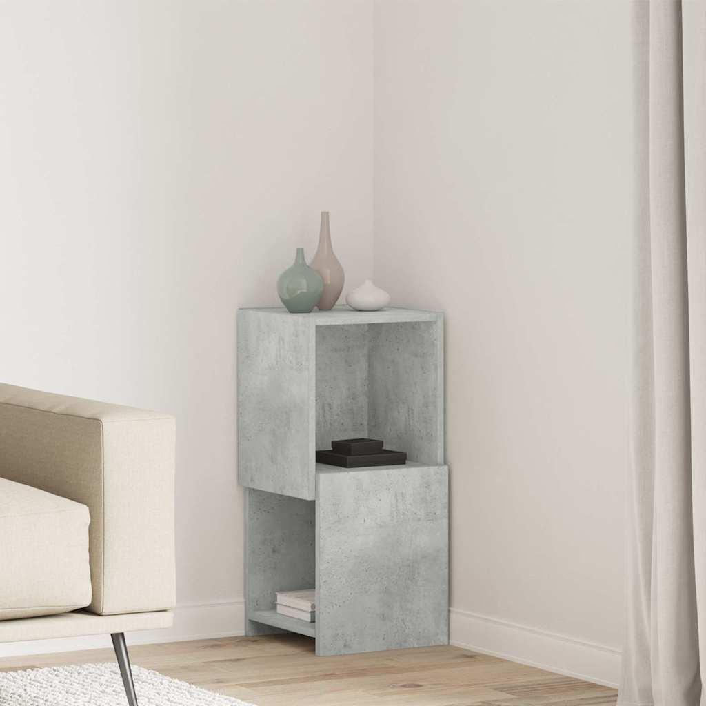 Hjørneskab 25,5x25x102cm Konstrueret Træ - Betongrå / 30x30,5x65cm