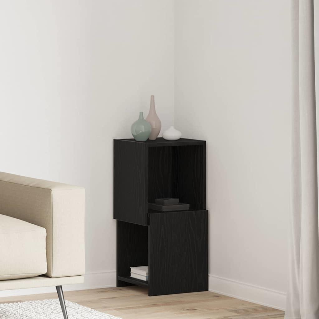 Hjørneskab 25,5x25x102cm Konstrueret Træ - Sort eg / 30x30,5x65cm