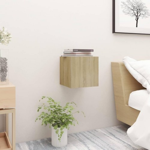 Væghængt sengeskab 30,5×30×30 cm i konstrueret træ - sonoma-eg