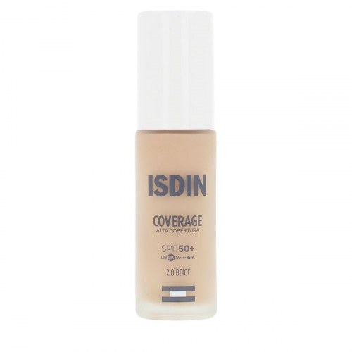 Foundation med høj dækkeevne Isdin Coverage SPF 50 - Nº 2.0 Beige 30 g