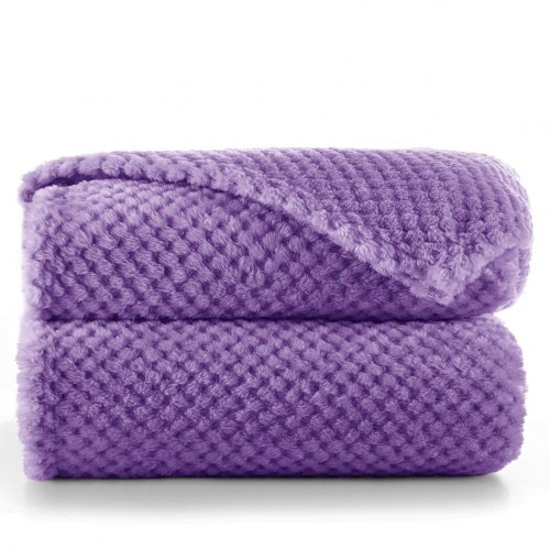 Plaid DecoKing HENRY - violet, jacquardpræget, 220×240 cm