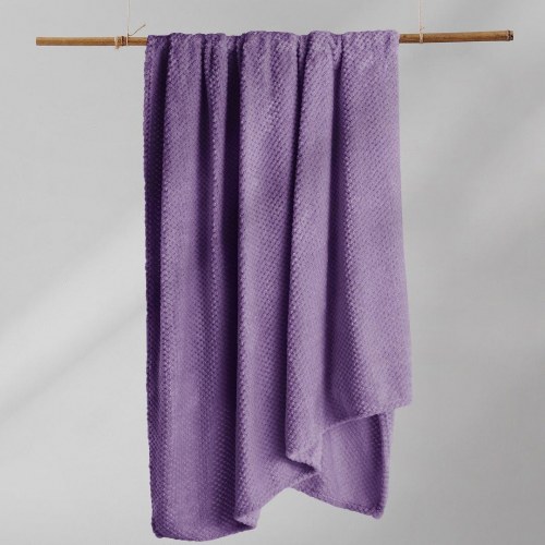 Plaid DecoKing HENRY - violet, jacquardpræget, 220×240 cm
