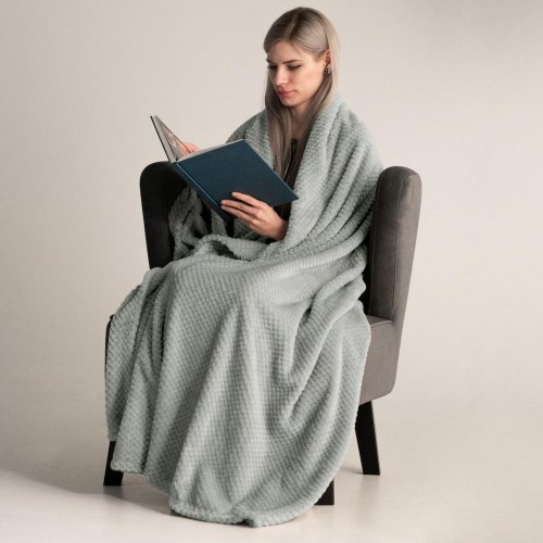 Plaid DecoKing Henry - grå jacquard, 70×150 cm