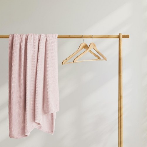 Plaid tæppe HENRY fra DecoKing - pudderlyserød, jacquard, 70 × 150 cm