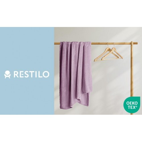 Plaid/tæppe DecoKing Henry - lilla, jacquard-præget, 220×240 cm