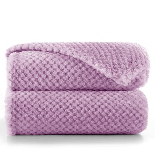 Plaid tæppe DecoKing Henry - lilla, jacquard-præget, 170×210 cm