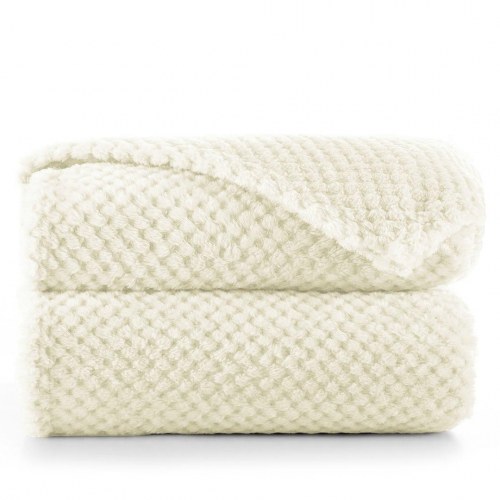 Plaid/tæppe DecoKing Henry - creme, jacquard, 220×240 cm