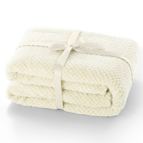 Plaid tæppe DecoKing Henry - creme, jacquard, 170×210 cm