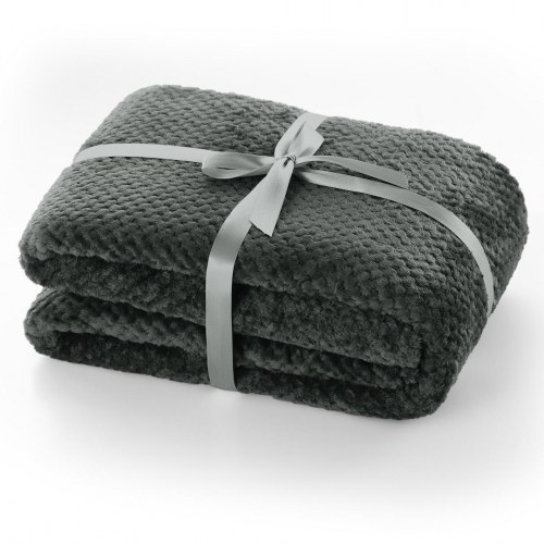 Plaid DecoKing Henry - grafit, jacquard-præget, 220×240 cm