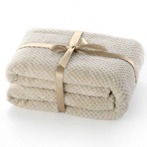 Plaid DecoKing Henry - cappuccino, jacquard, 170×210 cm