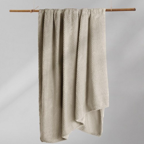 Plaid DecoKing Henry - cappuccino, jacquard, 170×210 cm
