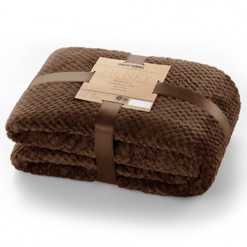 Tæppe DecoKing Henry - brun, jacquard, 70×150 cm