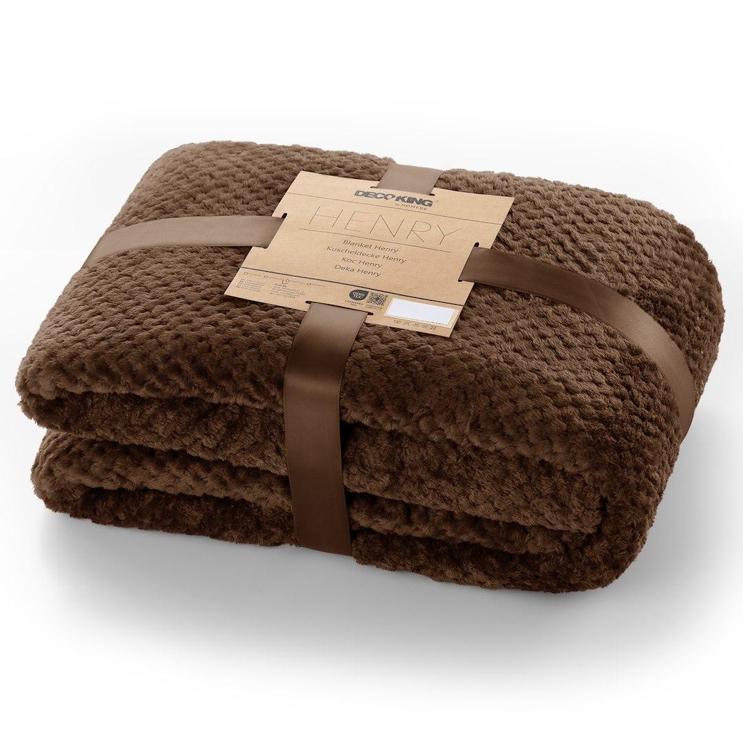 Tæppe DecoKing Henry - brun, jacquard, 70×150 cm
