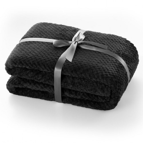 Plaid DecoKing Henry - sort jacquard, moderne, 170×210 cm