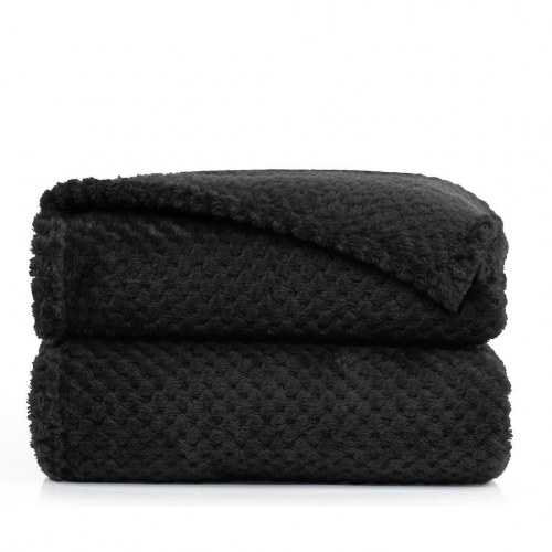 Plaid DecoKing Henry - sort jacquard, moderne, 170×210 cm