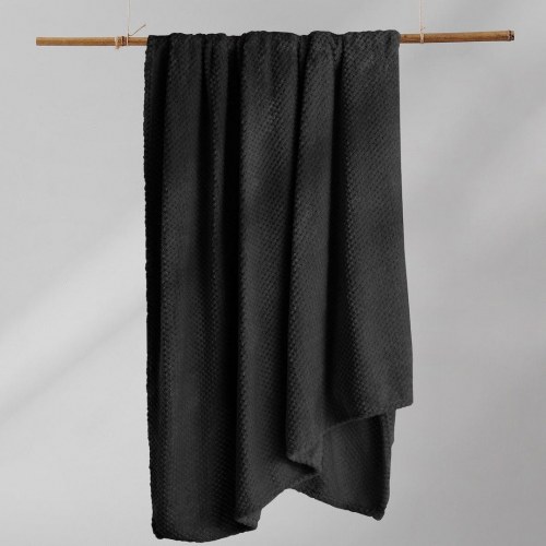 Plaid DecoKing Henry - sort jacquard, moderne, 170×210 cm