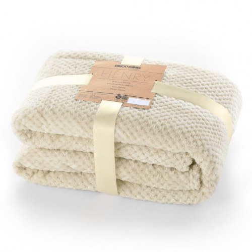 Plaid DecoKing Henry - beige, jacquard, moderne, 70×150 cm