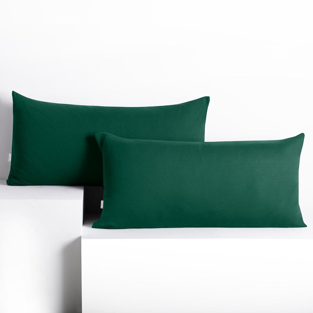 Pudebetræk 40x120 jersey - DecoKing Amber, flaskegrøn