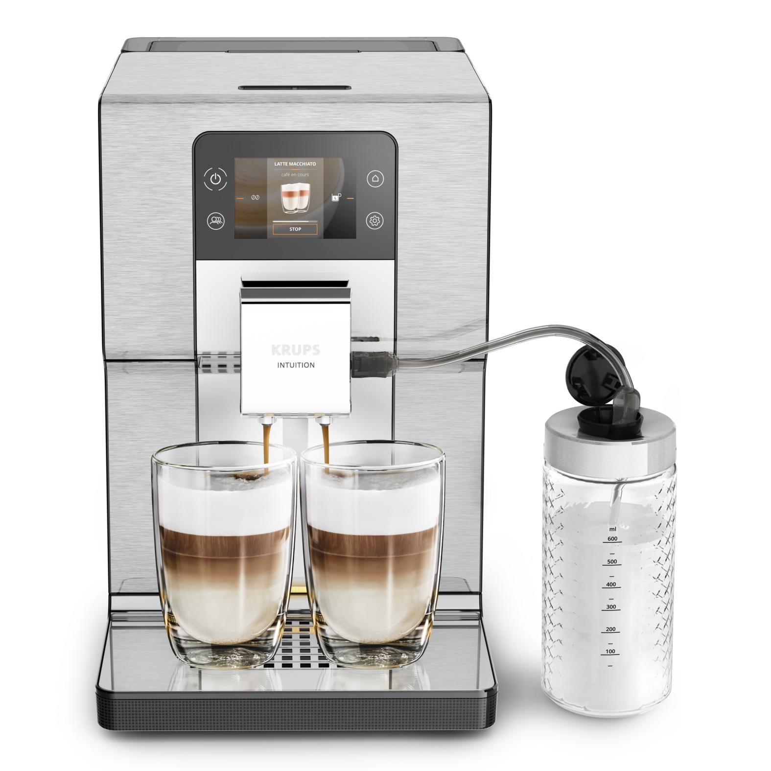 Fuldautomatisk espressomaskine Krups Intuition Experience+ EA877D10, 3 l, sort/børstet stål billede