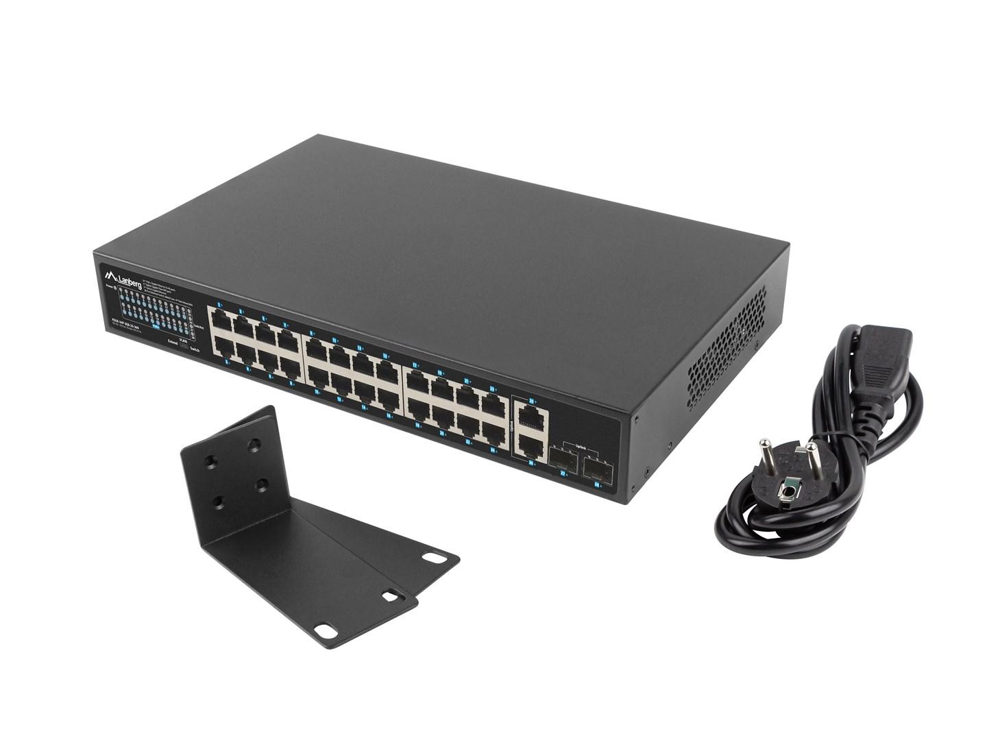 Lanberg RSGE-24P-2GE-2S-360 - switch - 24 ports - unmanaged - rack-mountable