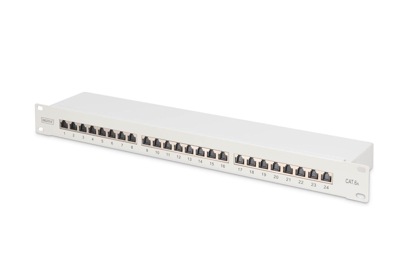 Patchpanel CAT 6A 24-porte, skærmet - Digitus, 1U rack billede