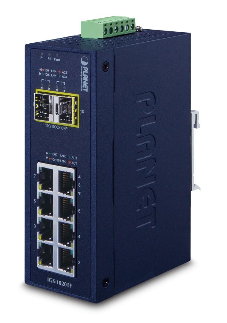 Netværksswitch Planet IGS-1020TF – unmanaged Gigabit, blå billede