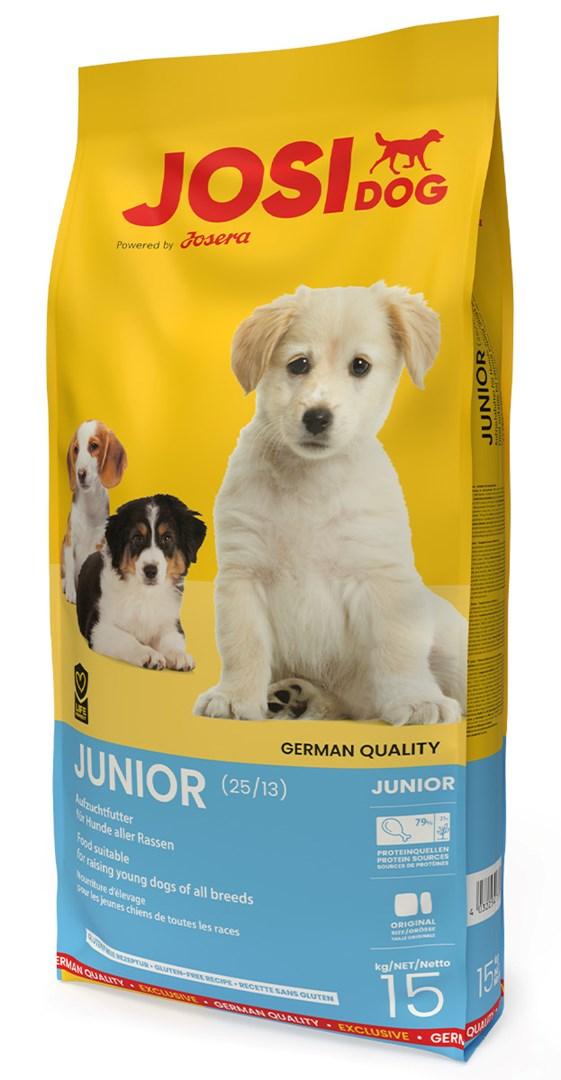Hundefoder JOSERA JosiDog Junior med kylling – tørfoder til hvalpe – 15 kg