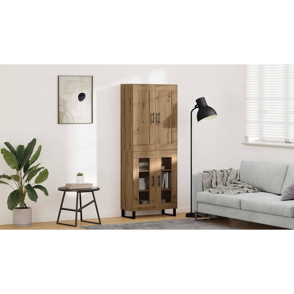 Highboard Artisan Egetræ 69,5 x 34 x 180 cm Konstrueret træ