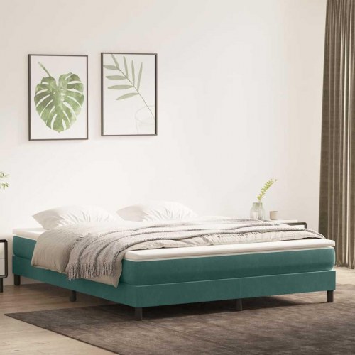 Kontinentalseng uden madras 180 × 210 cm - fløjl, mørkegrøn