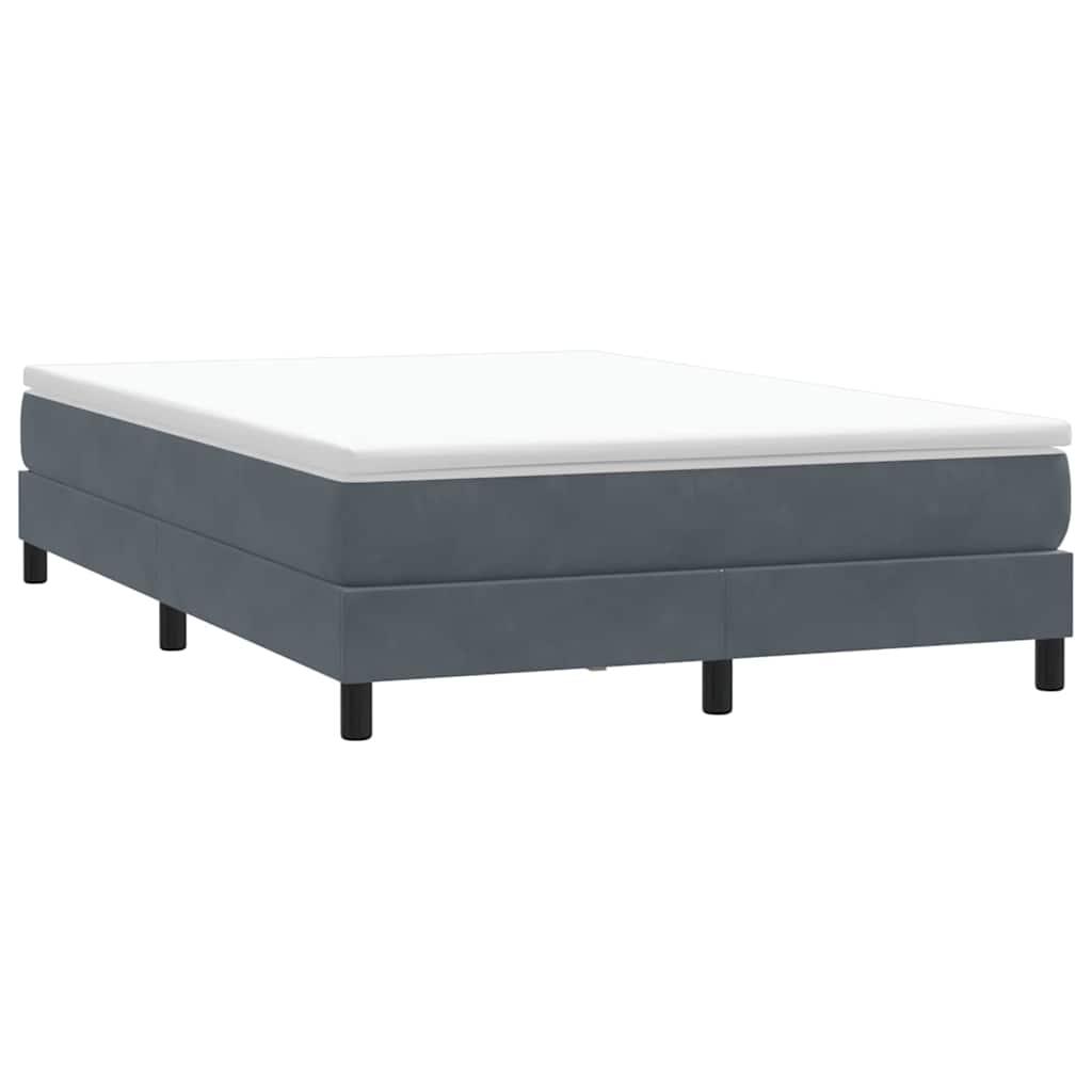 Kontinentalseng uden madras 160x210 cm fløjl mørkegrå