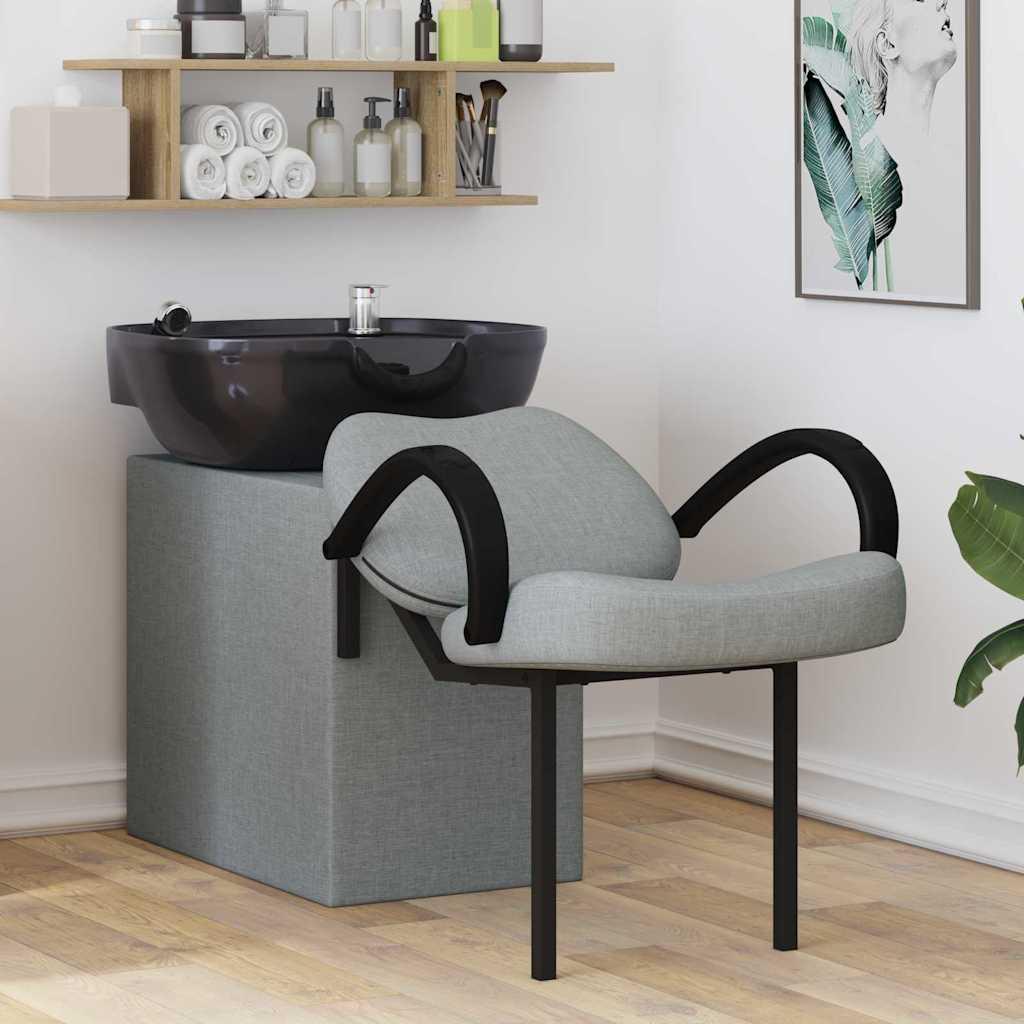 Shampoo stol til salon lys grå og sort 136 x 60 x 92 cm