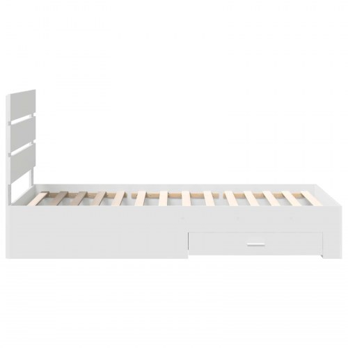 Sengestel med skuffeopbevaring 90 x 190 cm - hvid