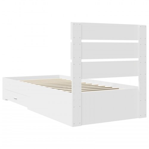 Sengestel med skuffeopbevaring 90 x 190 cm - hvid