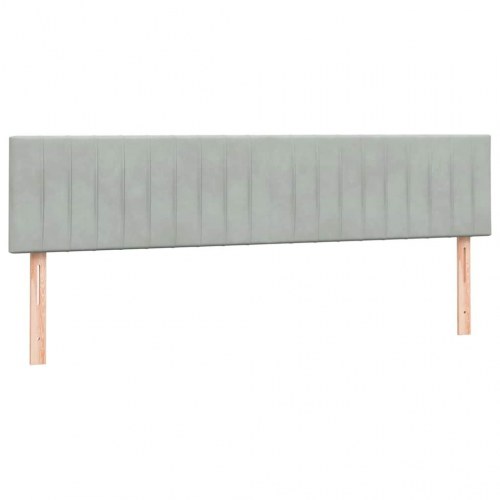 Kontinentalseng med madras 180x220 cm fløjl lysegrå